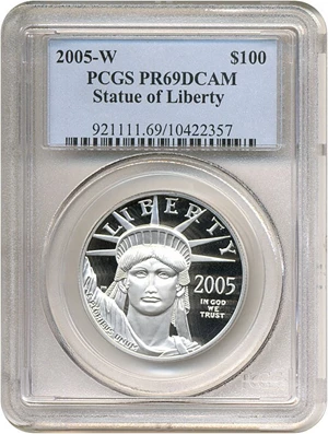 image for: 2005-W $100 Platinum Eagle PCGS Proof 69 DCameo