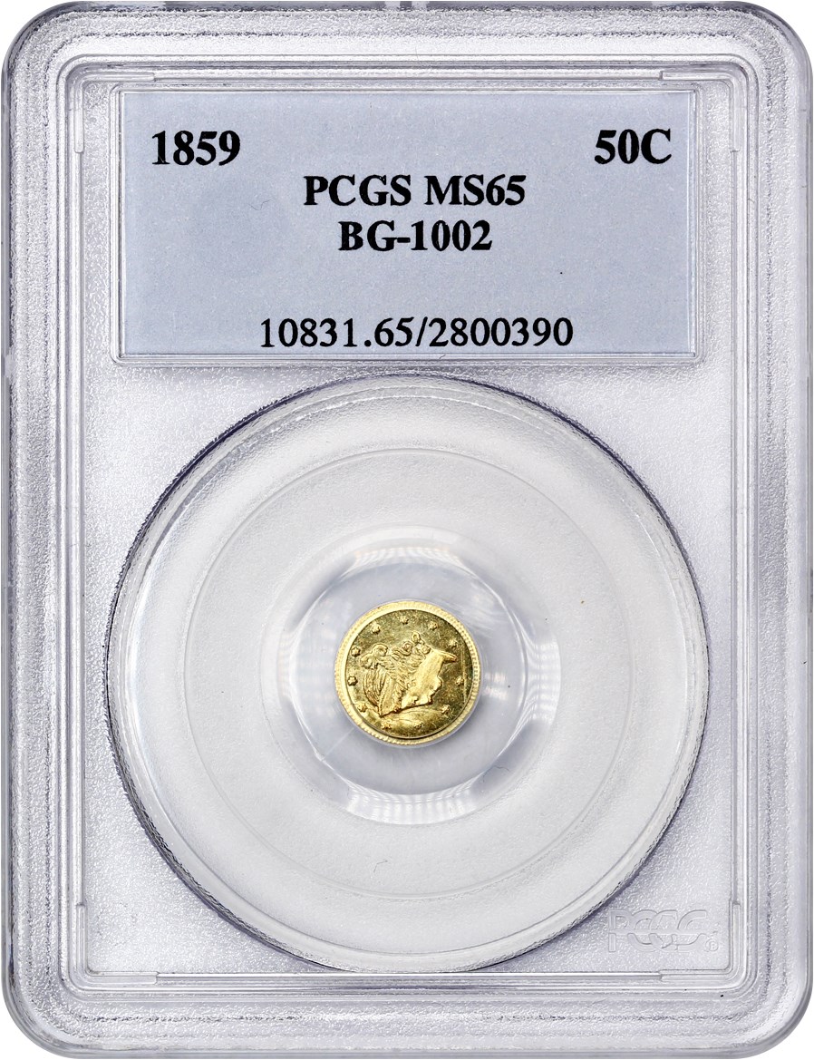image for: 1859 Cal. Gold 50c PCGS MS65 (BG-1002)