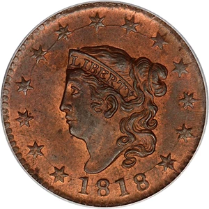 image for: 1818 1c PCGS/CAC MS64 RB