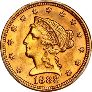 image for: 1888 $2 1/2 PCGS MS64