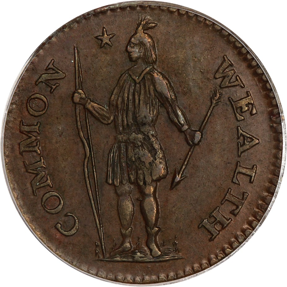image for: 1787 Massachusetts 1/2c PCGS AU58