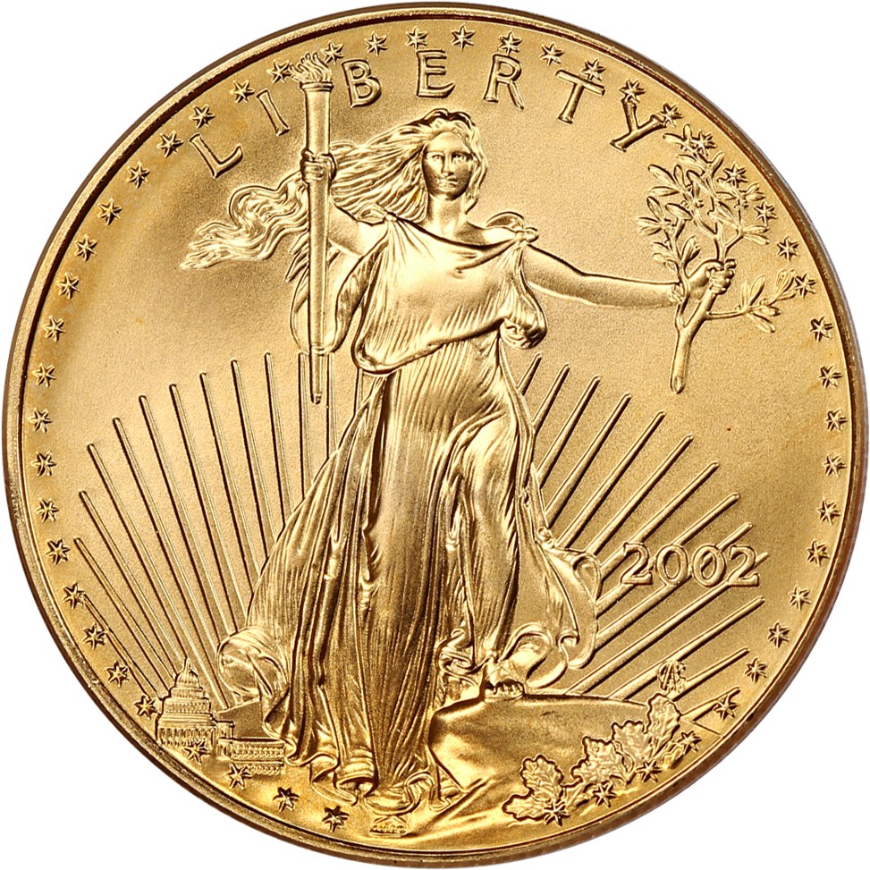 image for: 2002 Gold Eagle $50 PCGS MS69