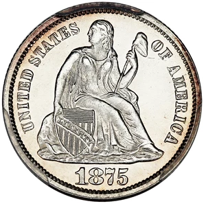image for: 1875 10c PCGS Proof 63