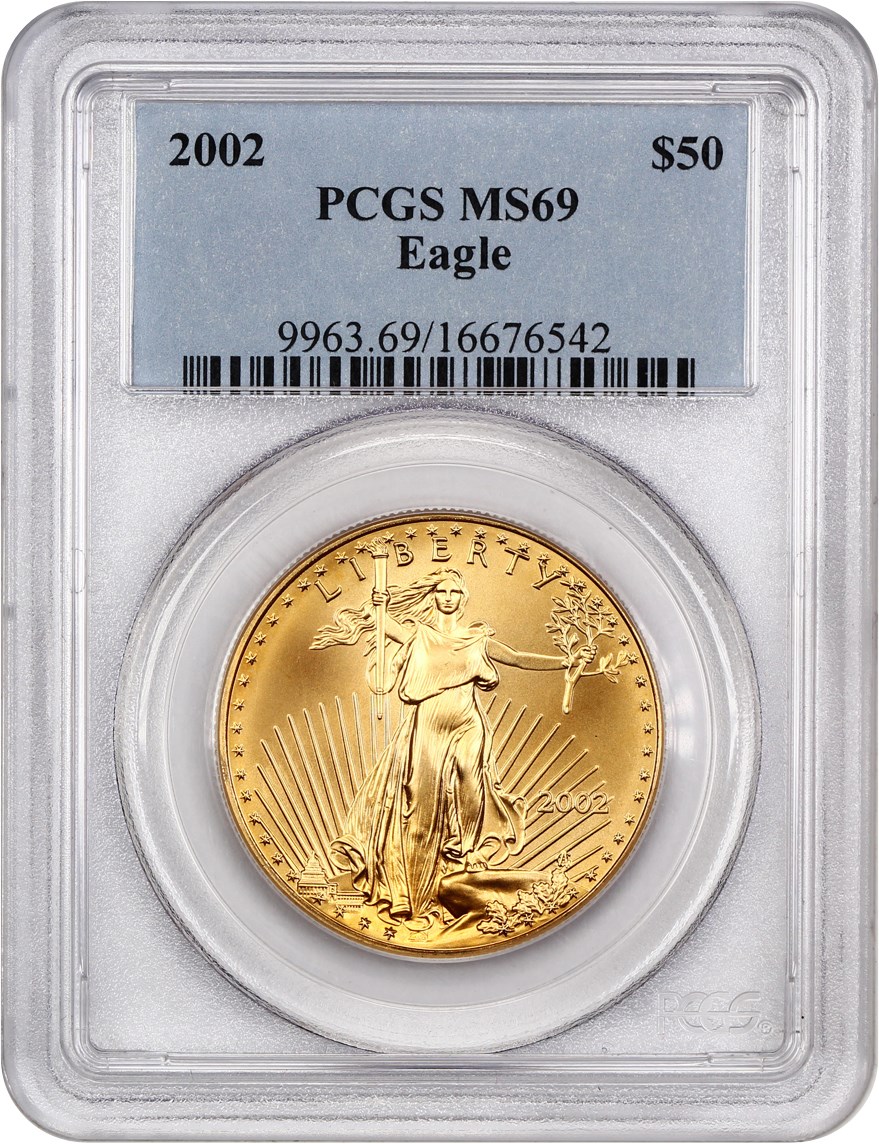 image for: 2002 Gold Eagle $50 PCGS MS69