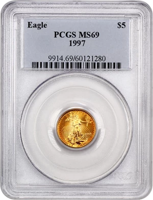 image for: 1997 Gold Eagle $5 PCGS MS69