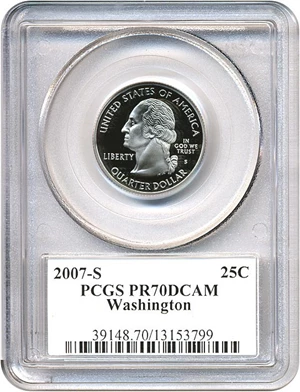 image for: 2007-S 25c Washington PCGS Proof 70 DCameo