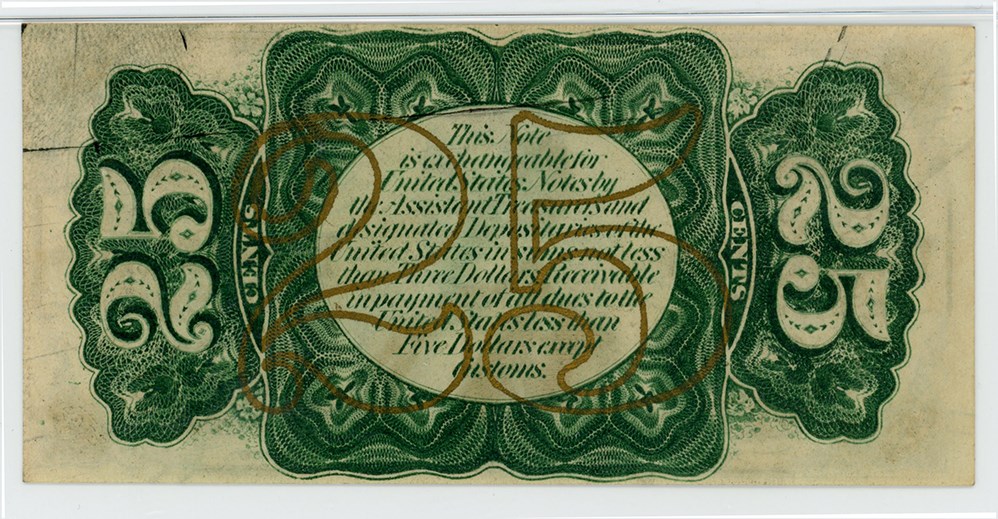 image for: FR. 1294  Bust of Wm Fessenden 25c Fractional Currency PMG Choice Unc 64 EPQ (Embossing)