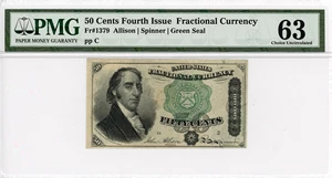 image for: FR. 1379 50c Fractional Currency PMG Choice Unc 63