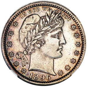 image for: 1896 25c NGC Proof 55