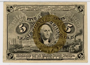 image for: FR. 1233 5c Second Issue Fractional Currency PMG Choice Unc 64 (EPQ)