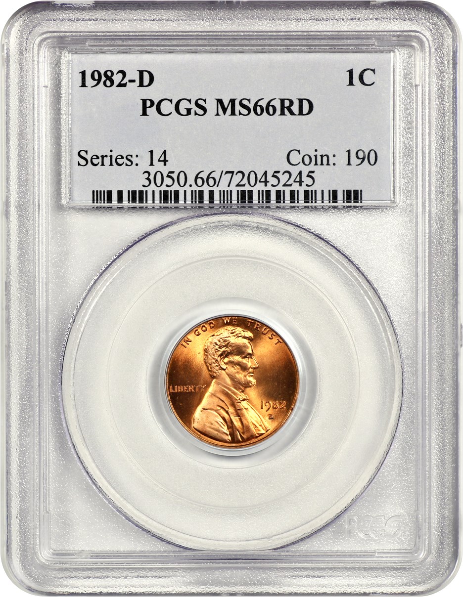 image for: 1982-D 1c PCGS MS66 RD