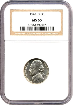 image for: 1961-D 5c NGC MS65
