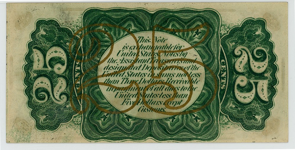 image for: FR. 1294 Bust of Wm Fessenden 25c Fractional Currency PMG Choice Unc 64 EPQ (Embossing)