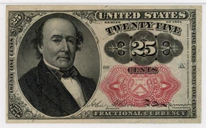 image for: FR. 1309 Bust of Robert Walker 25c Fractional Currency PMG Choice Unc 63 (Minor Foreign Substance)