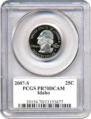 image for: 2007-S 25c Idaho PCGS Proof 70 DCameo