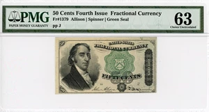 image for: FR. 1379 50c Fractional Currency PMG Choice Unc 63