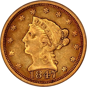 image for: 1847-O $2 1/2 PCGS/CAC XF45