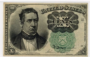 image for: FR. 1264 Head of William Meredith 10c Fractional Currency PMG Choice Unc 63 (Annotations)