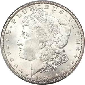 image for: 1884 $1 PCGS MS64