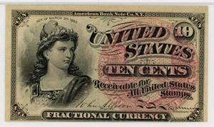 image for: FR. 1257 Bust of Liberty 10c Fractional Currency PMG AU58 (EPQ)