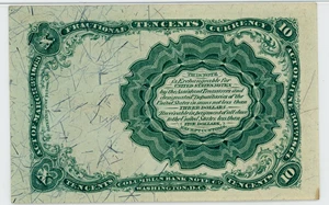 image for: FR. 1266 Head of William Meredith. 10c Fractional Currency PMG Choice Unc 64