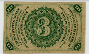 image for: FR. 1226 Head of George Washington 3c Fractional Currency PMG Extremely Fine 45