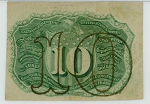 image for: FR. 1244 Head of George Washington in bronze oval frame. 10c Fractional Currency PMG AU55 (Previously Mounted)