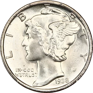 image for: 1938-S 10c PCGS/CAC MS67