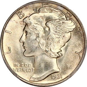 image for: 1931-S 10c PCGS MS65