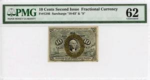image for: FR. 1246 Head of George Washington in bronze oval frame. 10c PMG Unc 62