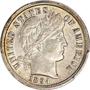 image for: 1894 10c PCGS/CAC AU53