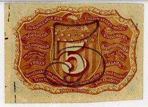 image for: FR. 1232 Fractional Currency Head of George Washington In Bronze Oval Frame 5c PMG VF35