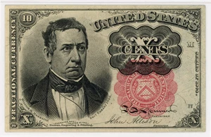 image for: FR. 1265 Head of William Meredith. 10c Fractional Currency PMG Gem Unc 66 EPQ