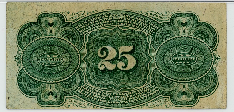 image for: FR. 1307  Bust of George Washington 25c Fractional Currency PMG Choice Unc 63 