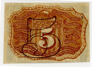image for: FR. 1232 Fractional Currency Head of George Washington In Bronze Oval Frame 5c PMG VF35 (Exceptional Paper Quality)