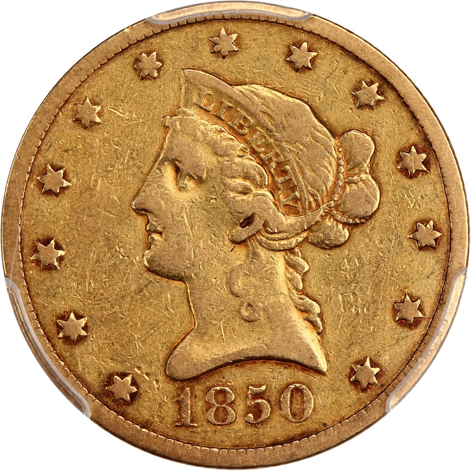 image for: 1850 $10 PCGS VF20 (Large Date)