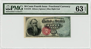 image for: FR. 1376 50c Fractional Currency PMG Choice Unc 63 EPQ