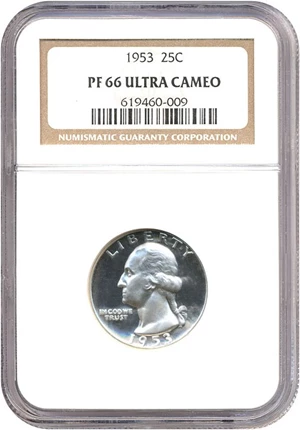 image for: 1953 25c NGC Proof 66 UCameo