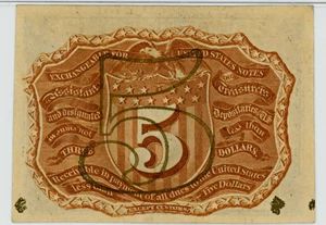 image for: FR. 1233 5c Second Issue Fractional Currency PMG Choice Unc 64 (EPQ)