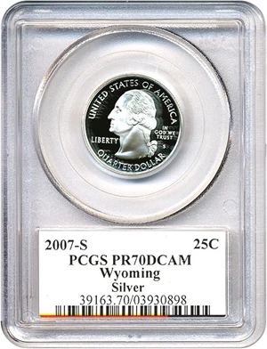 image for: 2007-S 25c Wyoming-Silver PCGS Proof 70 DCameo