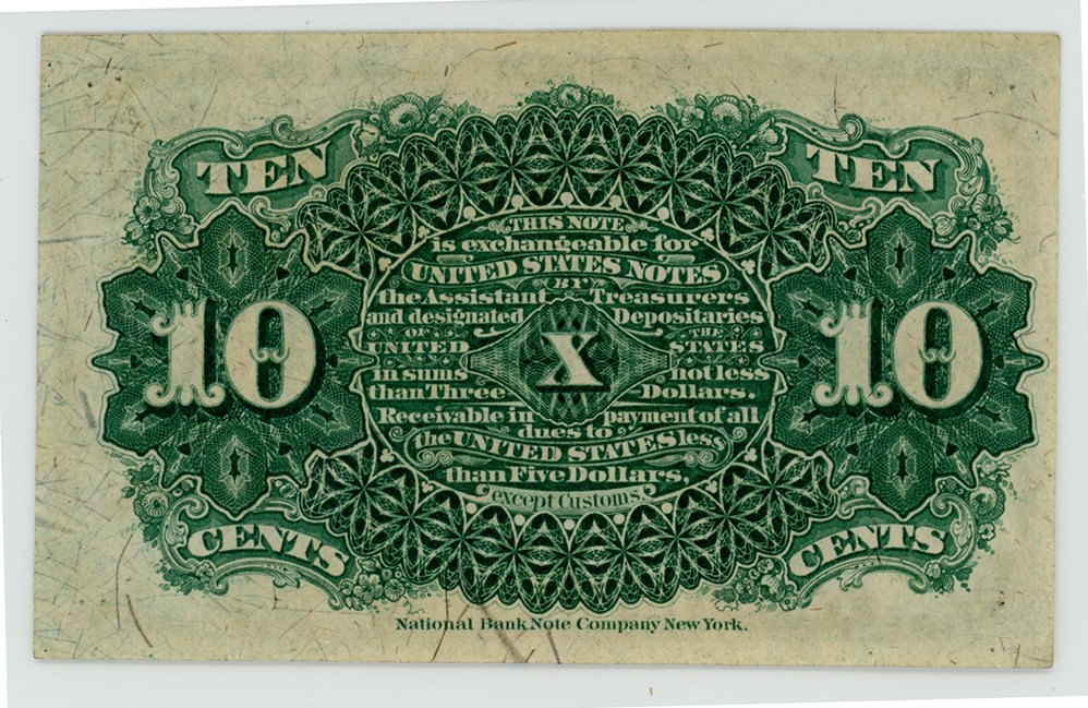 image for: FR. 1261  Bust of Liberty 10c Fractional Currency PMG Choice Unc 64 (Pinholes)