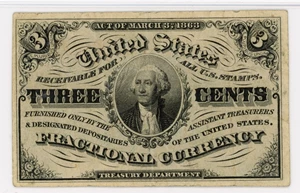 image for: FR. 1226 Head of George Washington 3c Fractional Currency PMG Choice Extremely Fine 40