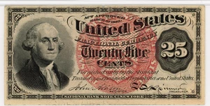 image for: FR. 1301 Bust of George Washington 25c Fractional Currency PMG AU58
