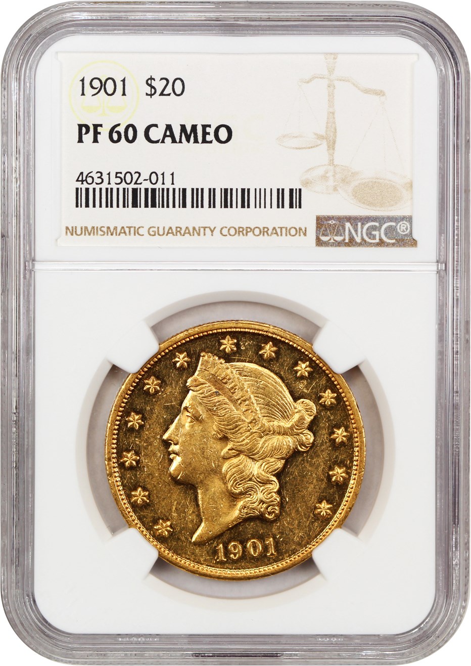 image for: 1901 $20 NGC Proof 60 CAM
