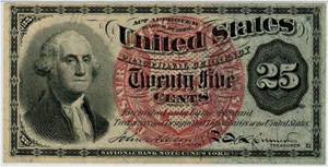 image for: FR. 1303 Bust of George Washington 25c Fractional Currency PMG Choice Unc 64 EPQ
