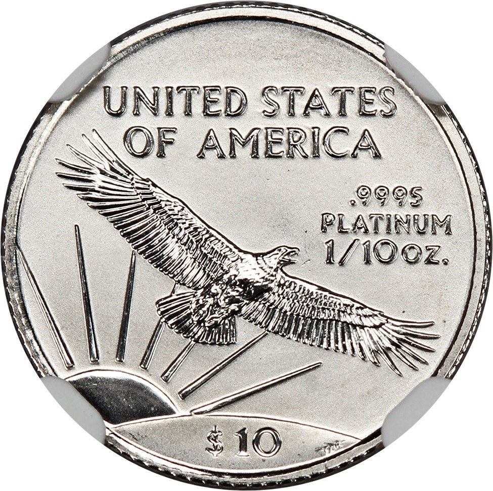 image for: 1998 Platinum Eagle $10 NGC MS69
