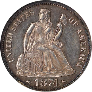 image for: 1874 10c NGC Proof 63 (Arrows)