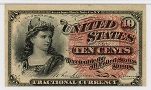 image for: FR. 1257 Bust of Liberty 10c Fractional Currency PMG Unc 62