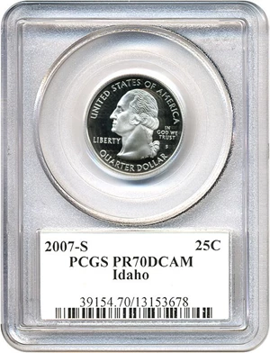 image for: 2007-S 25c Idaho PCGS Proof 70 DCameo