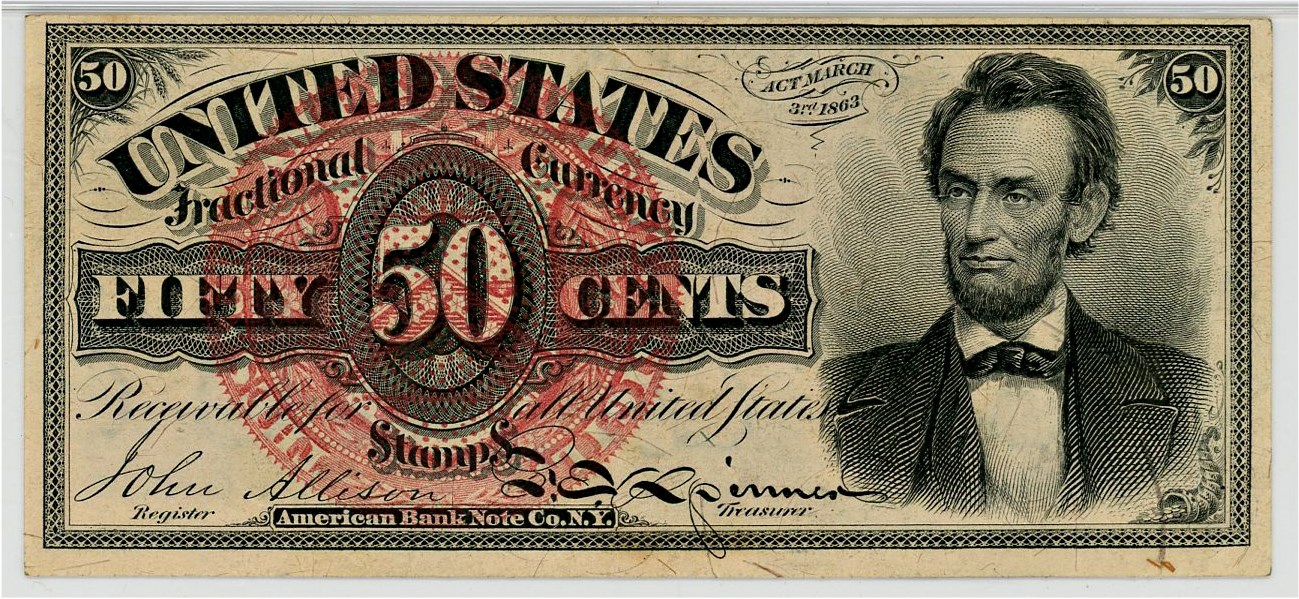 image for: FR. 1374  50c Fractional Currency PMG AU55 EPQ